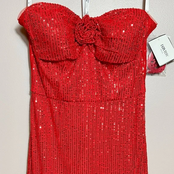 David’s Bridal Sequin Dress With Flower Embellishment - Picture 3 of 10